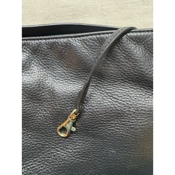 Michael Kors Black Pebbled Leather Gold Chain Shoulder Handbag Purse Satchel - Picture 10 of 13